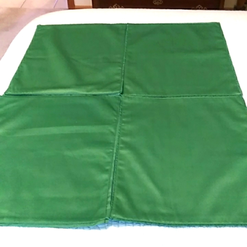 Set of 4 Kelly green placemats, new without tags